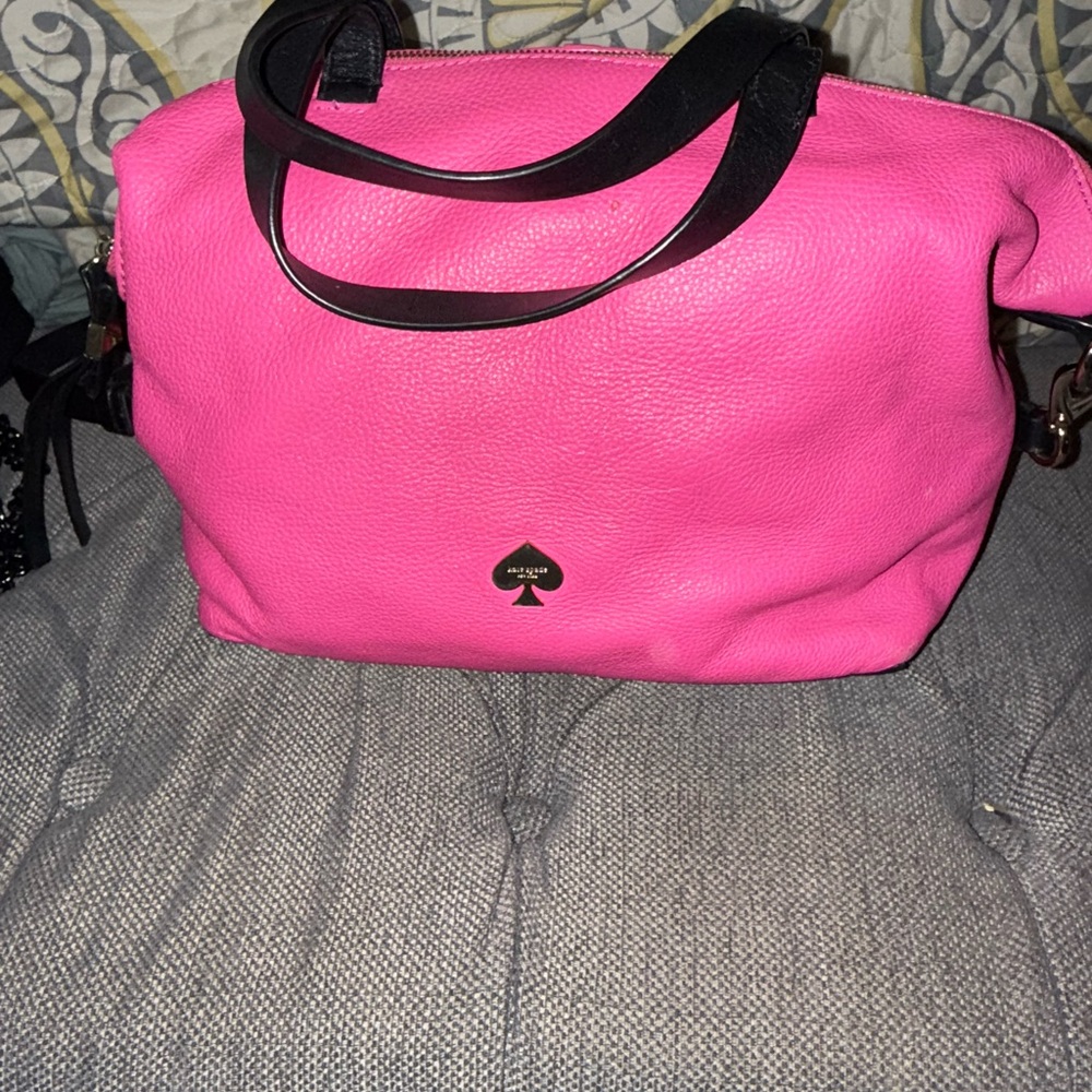 Kate Spade Ginnie Bow Terrace Snapdragon Pink Leather Top handled /Crossbody Bag